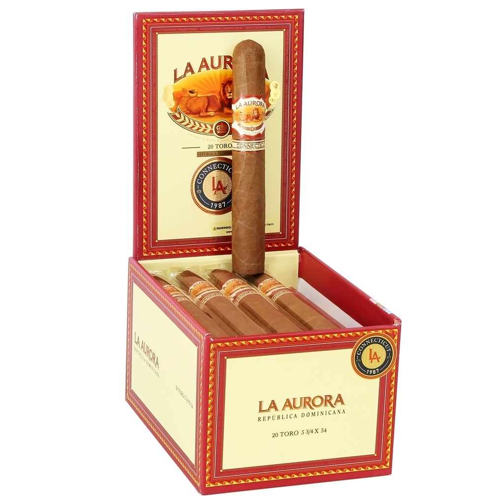 La Aurora 1987 Connecticut Toro Box of 20 - 5" 3/4 x 54