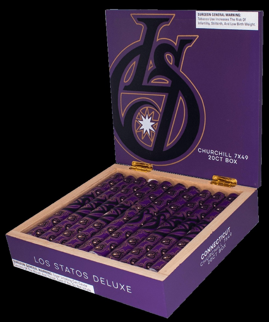 Los Statos Deluxe Connecticut Churchill Box of 20 - 7" x 49