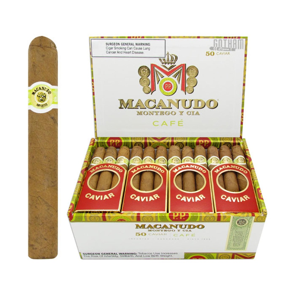 Macanudo Cafe Caviar Box of 50 -  4'' x 36 