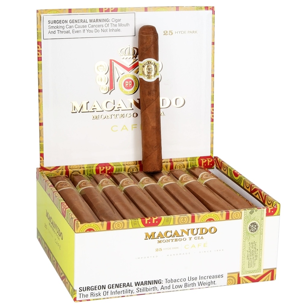 Macanudo Cafe Hyde Park Robusto Box of 25 -  5" 1/2 x 49