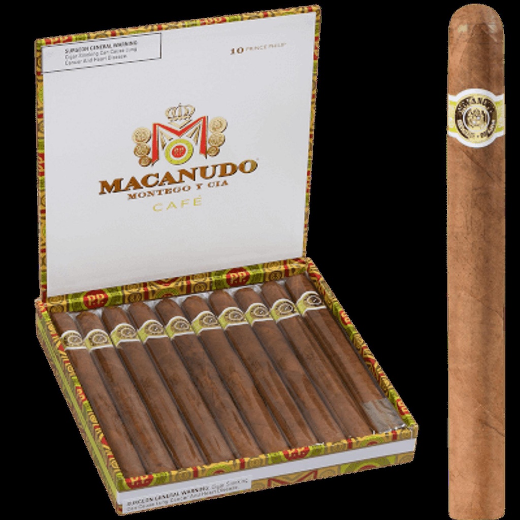 Macanudo Cafe Prince Philip 10s Box of 10 - 7'' 1/2 x 49