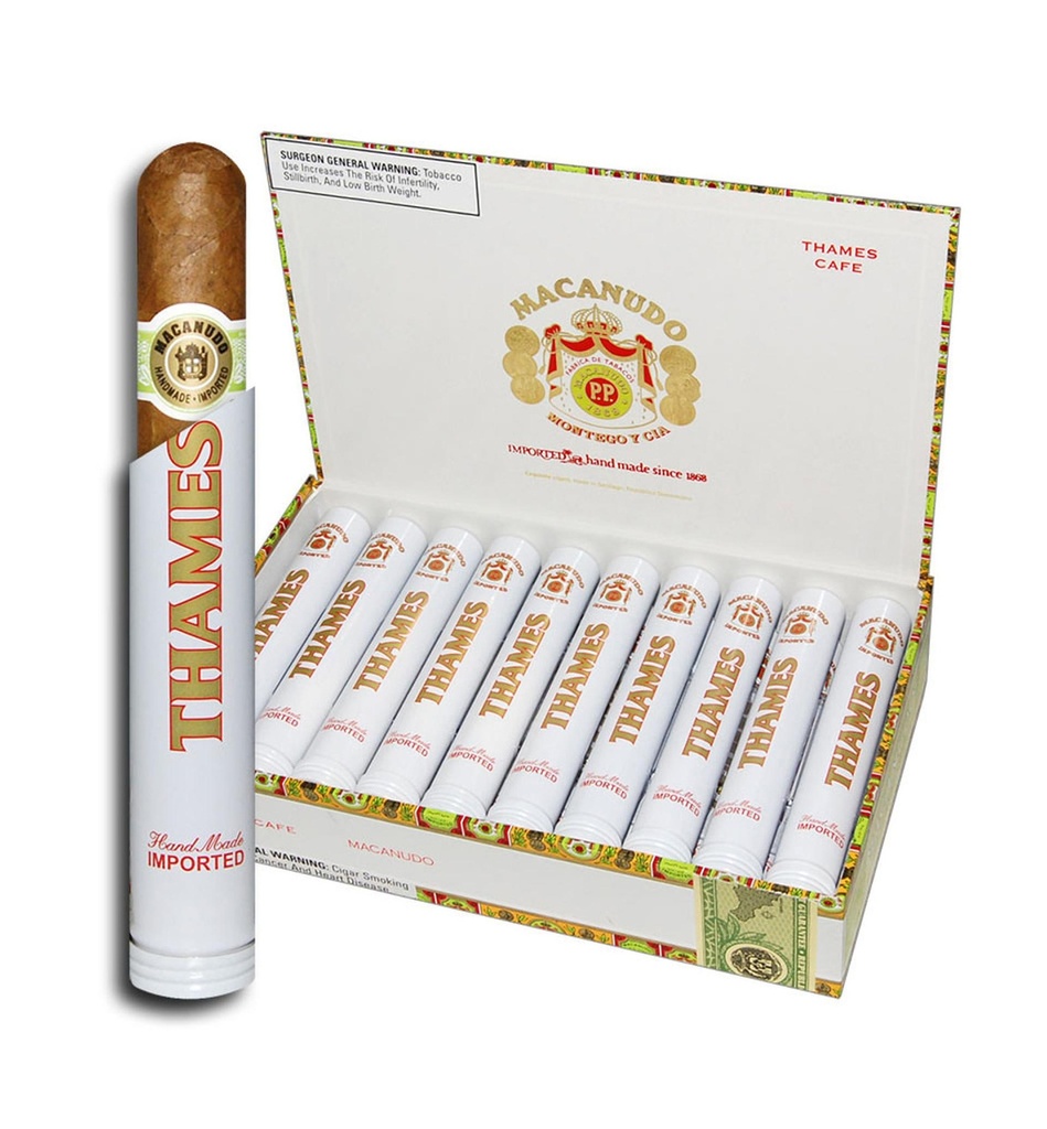 Macanudo Cafe Thames 20s (Aluminum Tube) Box of 25 - 6'' x 50