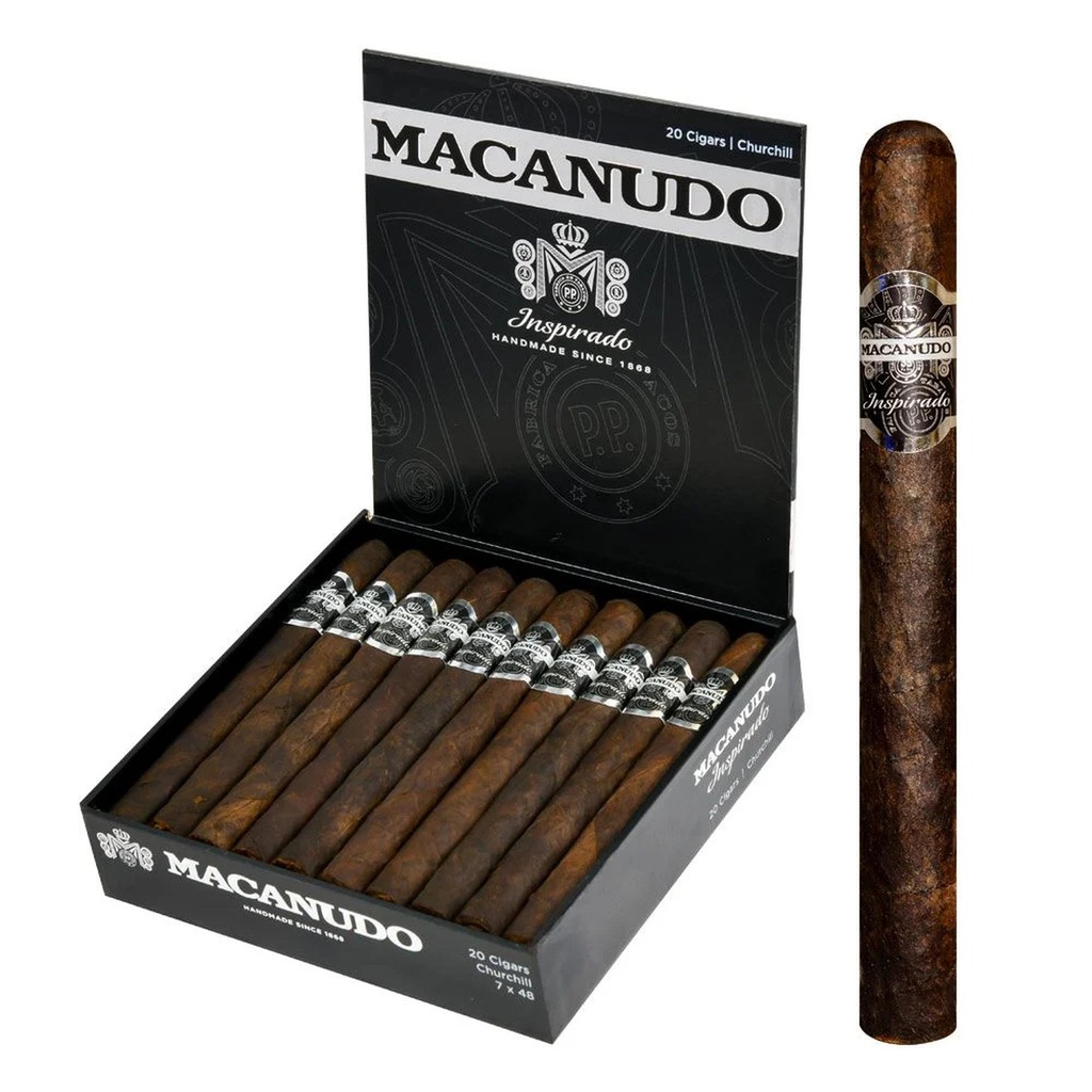 Macanudo Inspirado Black Churchill Box of 20 - 7'' x 48 