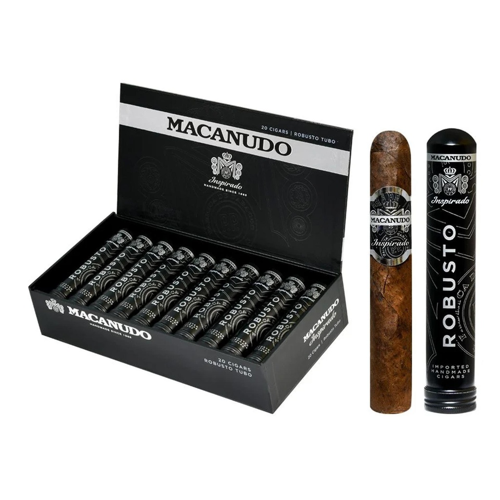Macanudo Inspirado Black Robusto Tubo (Aluminum Tube) Tubo  Box of 20 - 4'' 7/8 x 48