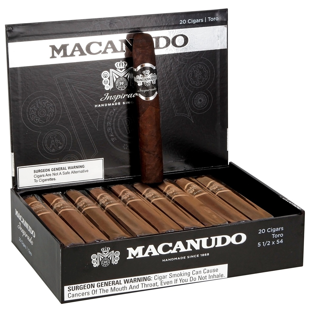Macanudo Inspirado Black Toro Box of 20 - 5'' 1/2 x 54