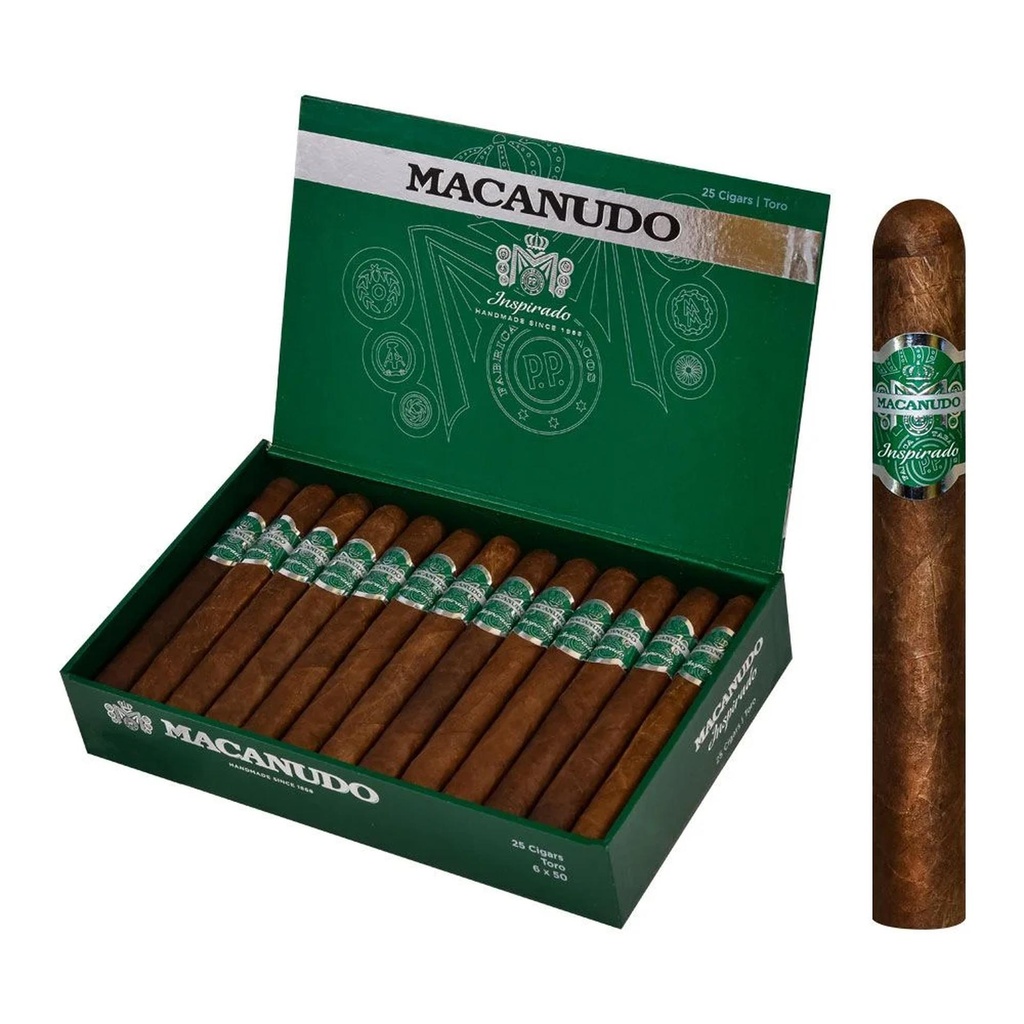 Macanudo Inspirado Green Toro Box of 25 - 6'' x 50