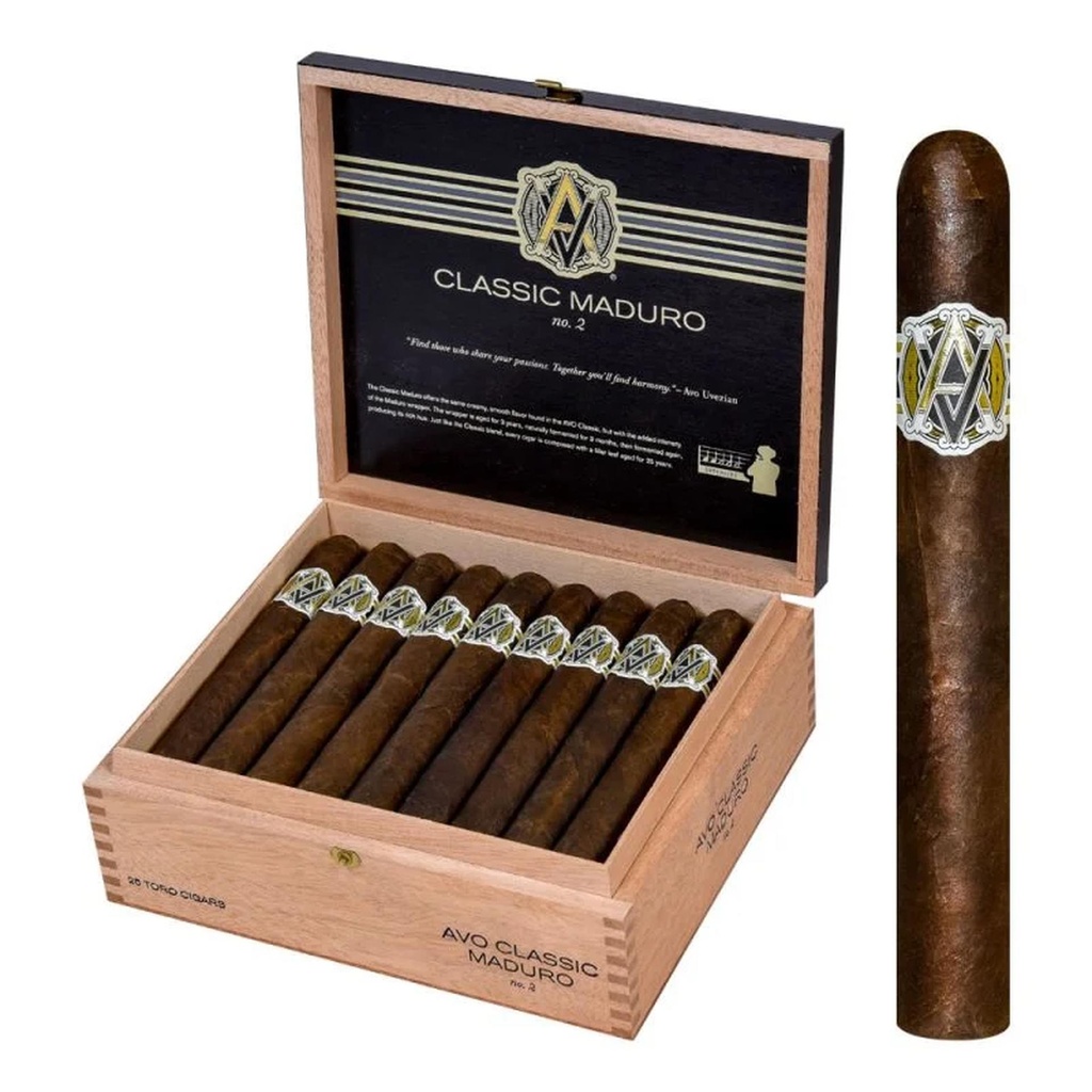 AVO Classic Maduro No.2 Box of 25 - 6" x 50 