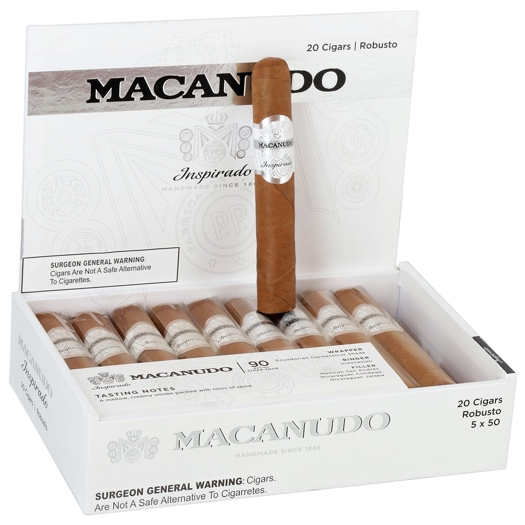 Macanudo Inspirado White Robusto Box of 20 - 5'' x 50 