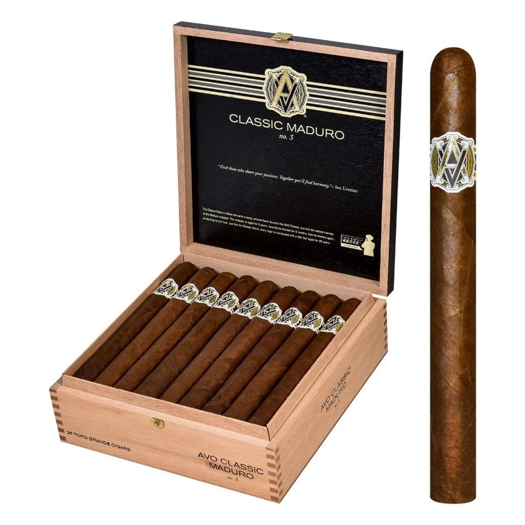 AVO Classic Maduro No.3 Box of 25 - 7" 1/2 x 50  