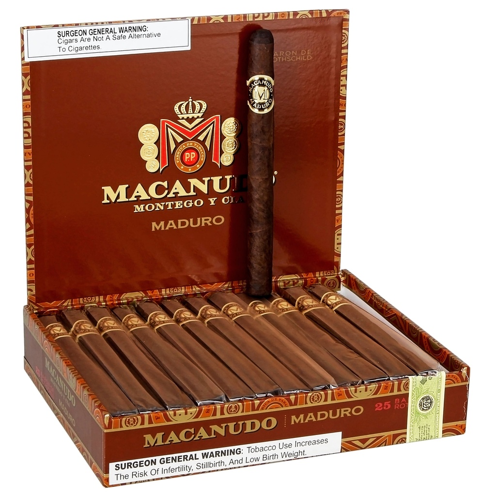 Macanudo Maduro Baron De Rothschild Box of 25 - 6" 1/2 x 42