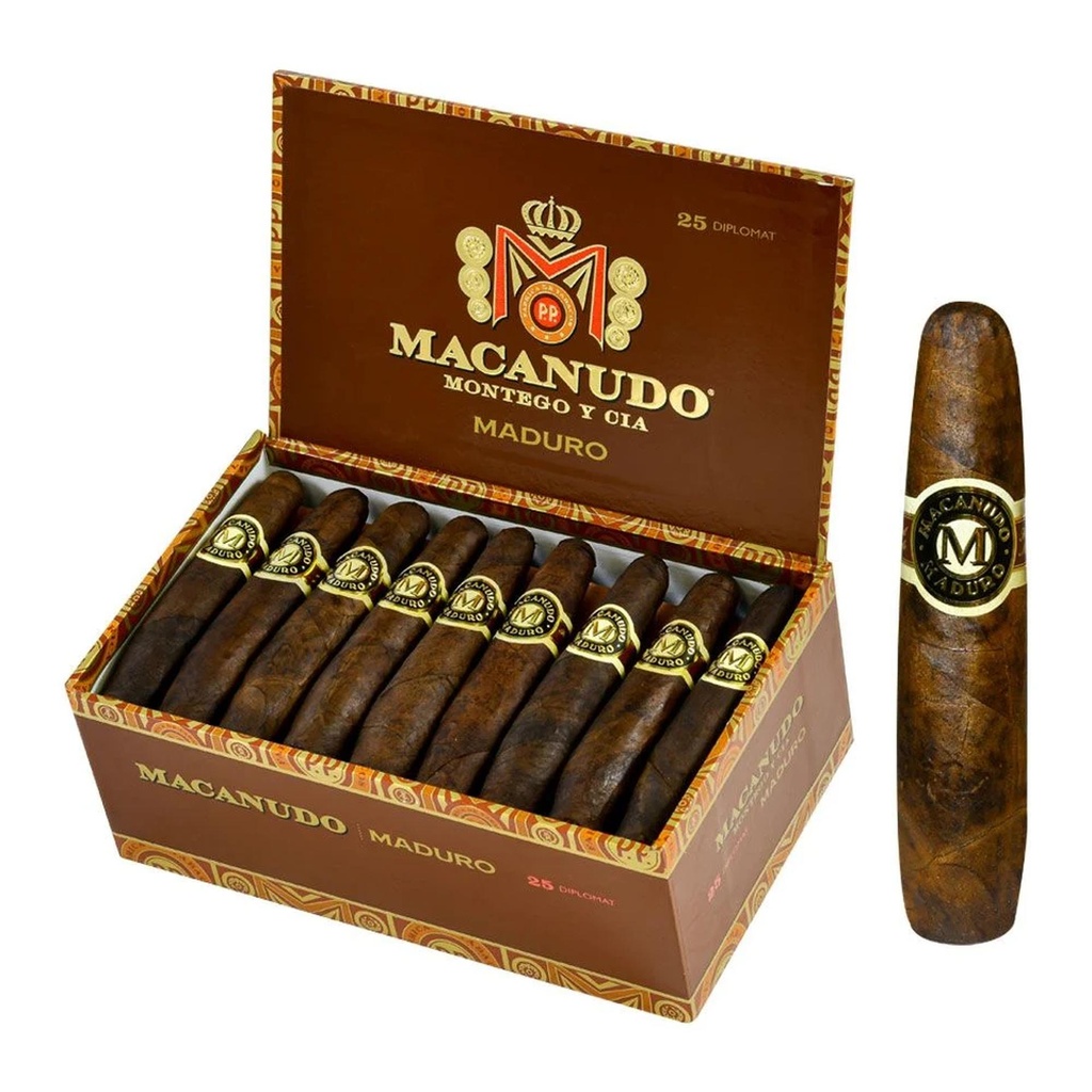 Macanudo Maduro Diplomat Box of 25 - 4" 1/2 x 60