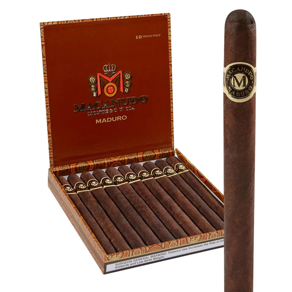 Macanudo Maduro Prince Philip Box of 10 - 7" 1/2 x 49