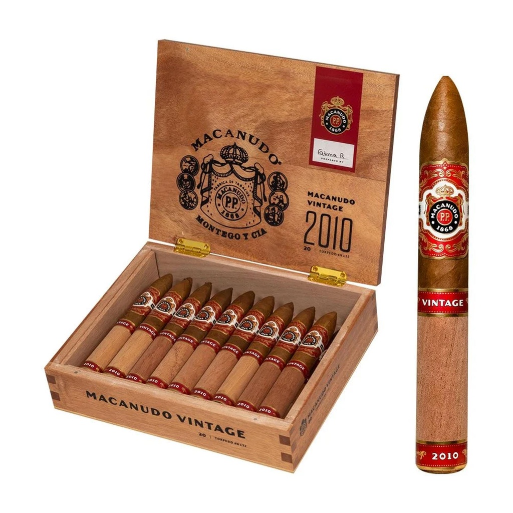 Macanudo Vintage 2010 Torpedo Box of 20 - 6'' 5/8 x 52