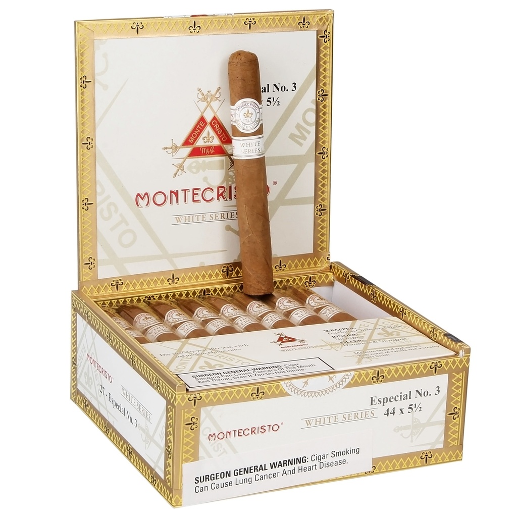 Montecristo White Especial No. 3 Box of 27 - 5" 1/2 x 44