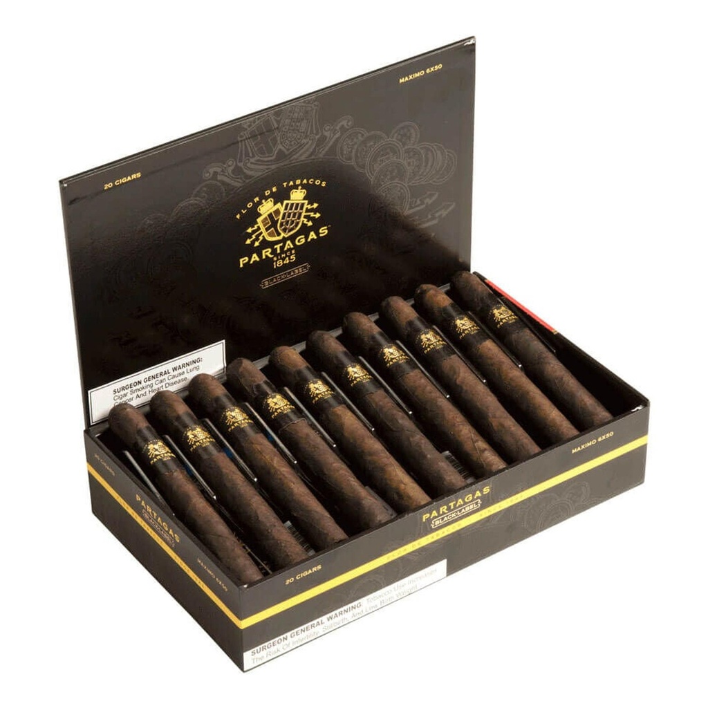 Partagas Black Label Piramide Box of 20 - 6" x 60