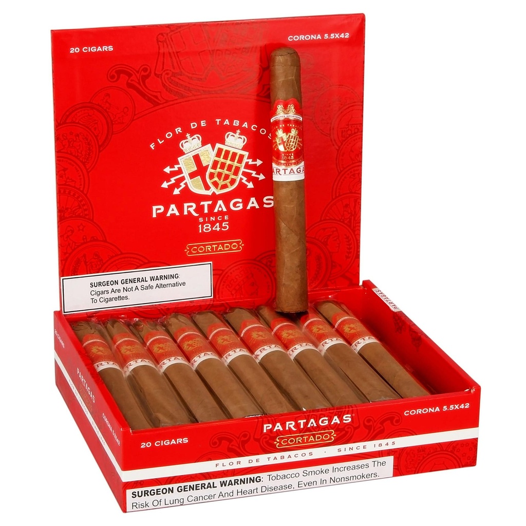 Partagas Cortado Corona Box of 20 - 5" 1/2 x 42