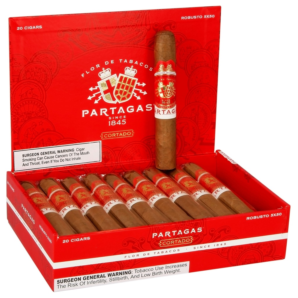 Partagas Cortado Robusto Box of 20 - 5" x 50