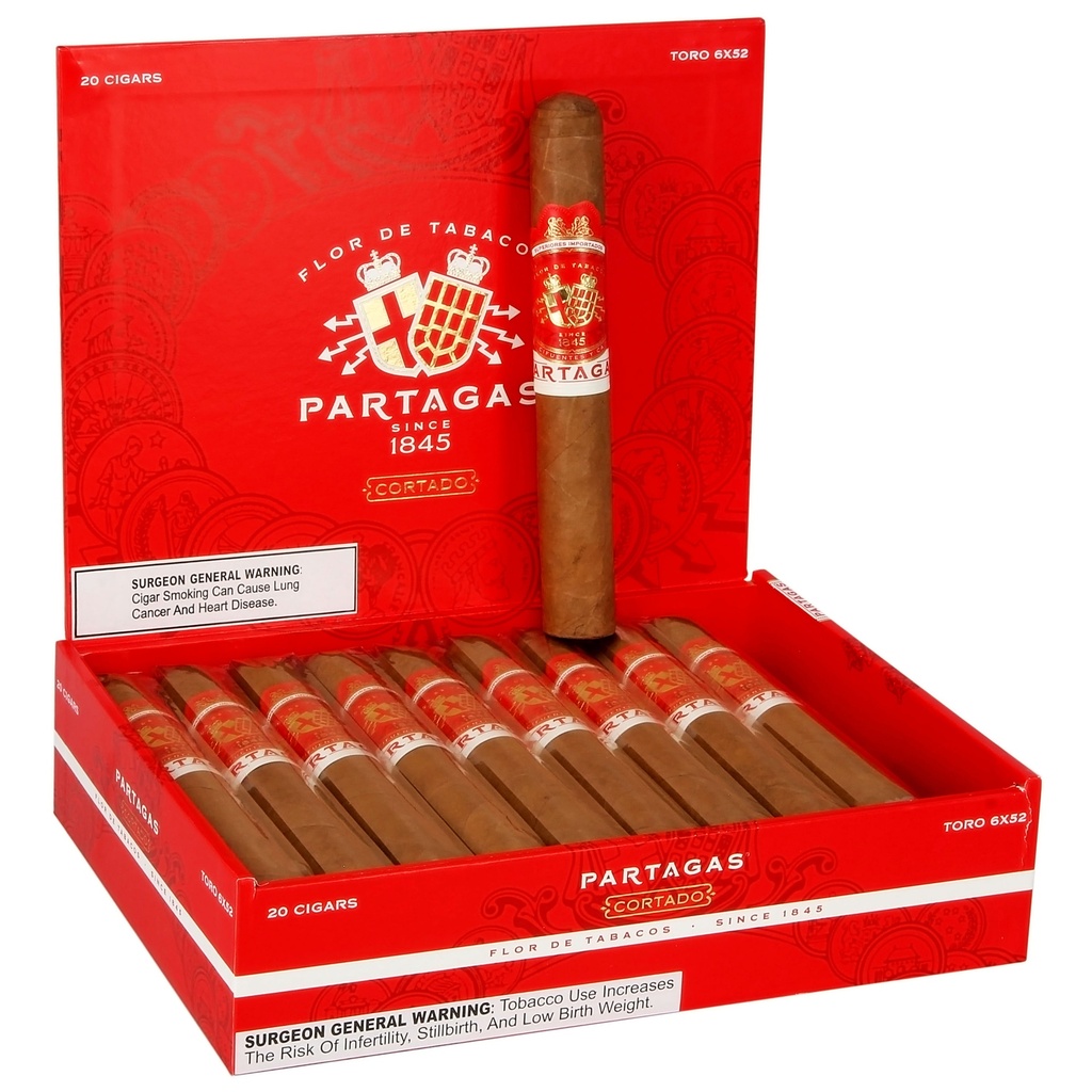 Partagas Cortado Toro Box of 20 - 6" x 52