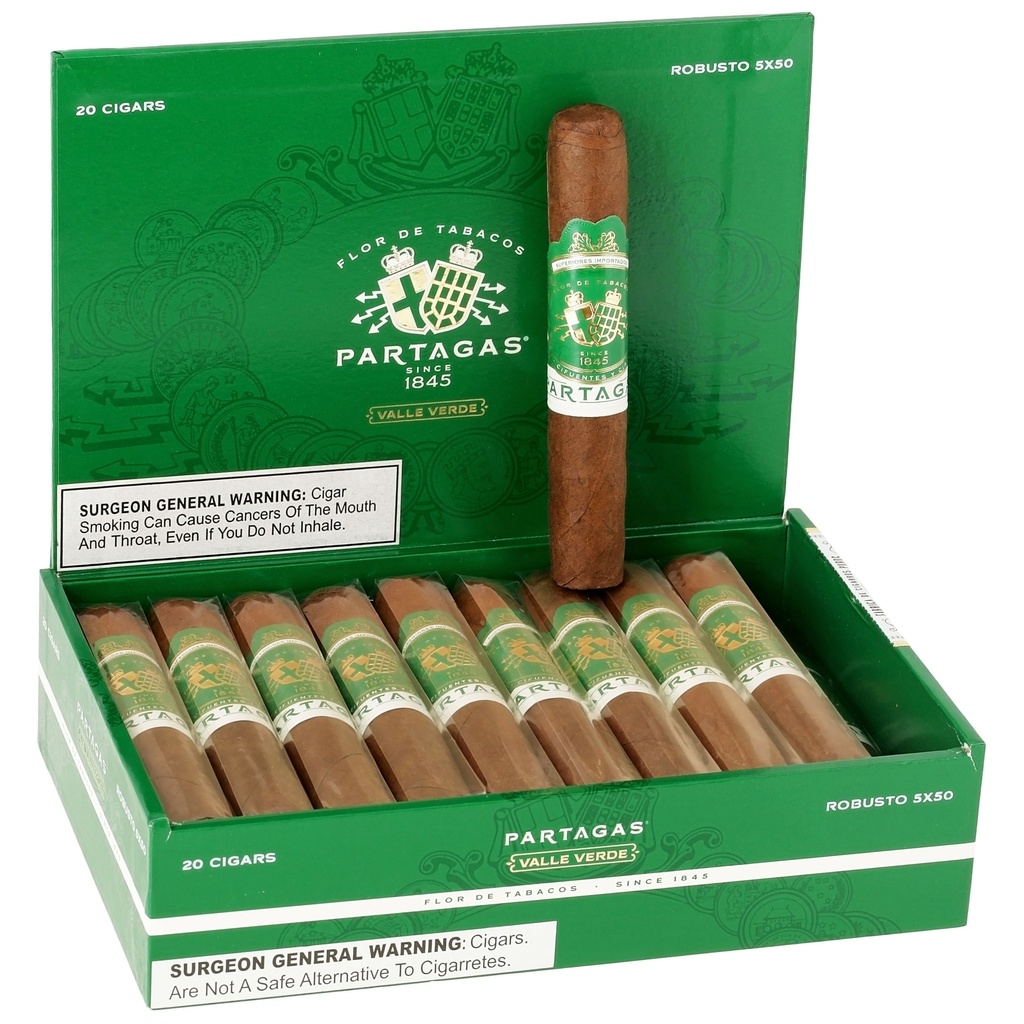 Partagas Valle Verde Robusto Box of 20 - 5" x 50