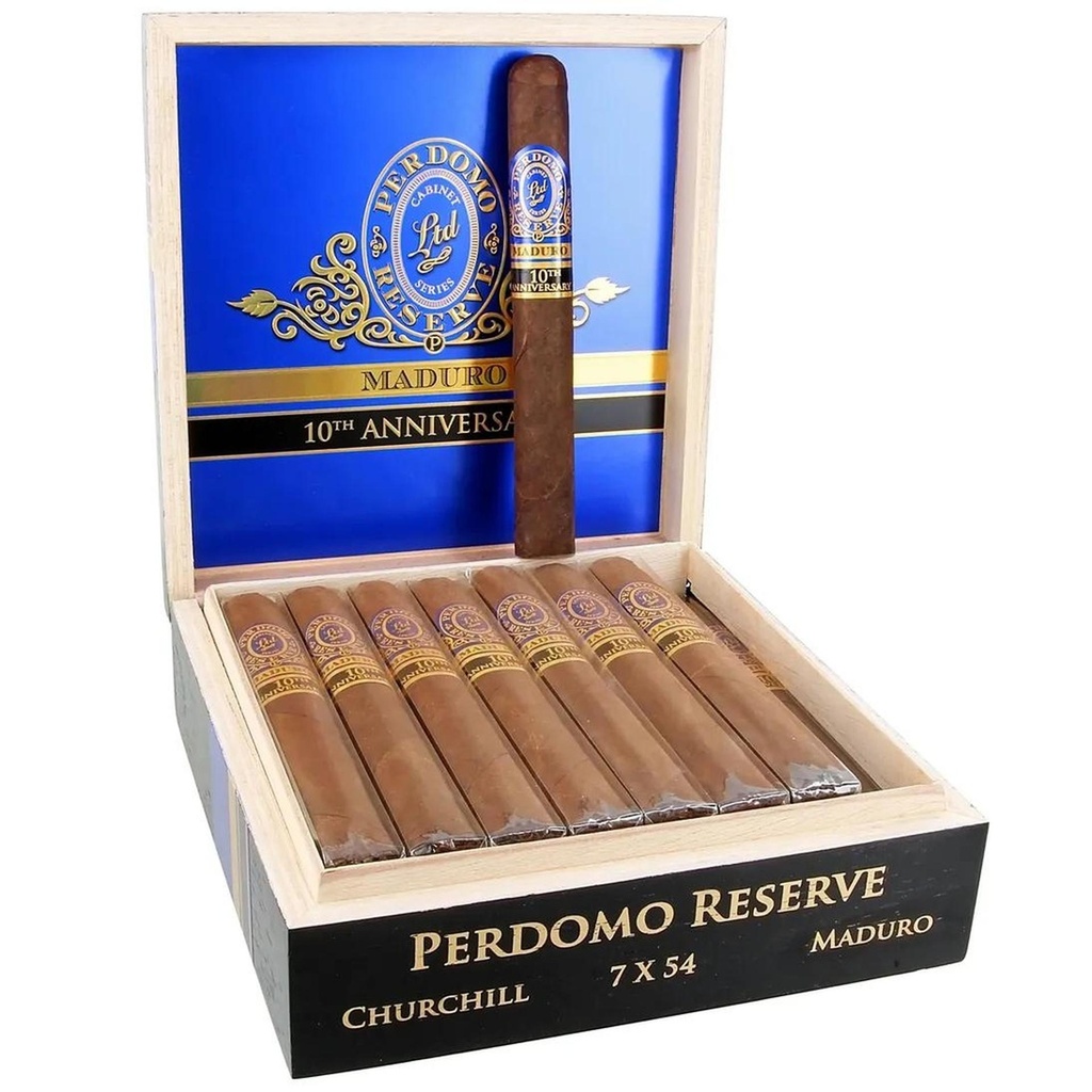 Perdomo 10th Anniversary Reserve Maduro Torpedo Box of 25 - 7" x 54 