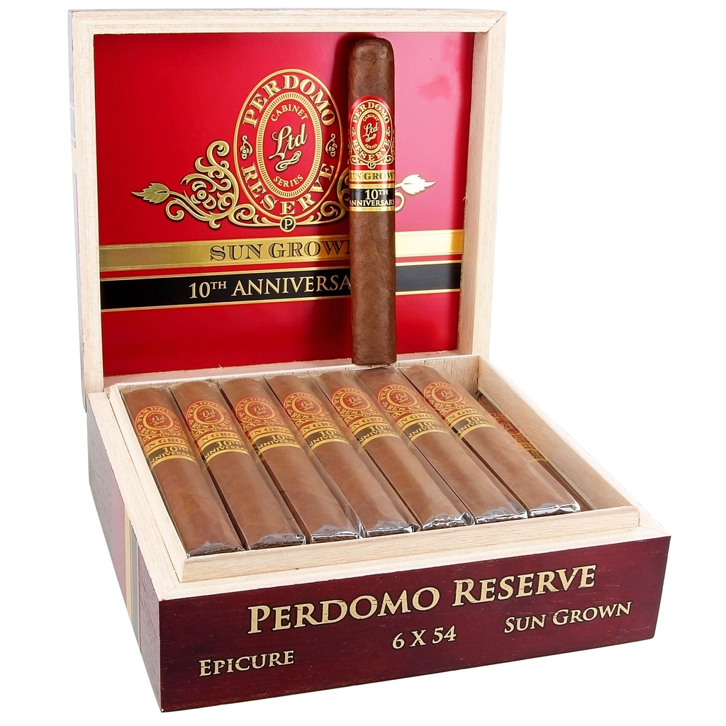 Perdomo 10th Anniversary Reserve Sun Grown Epicure Box of 25 - 6" x 54