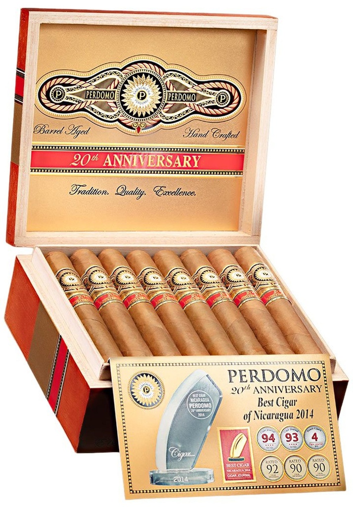 Perdomo 20th Anniversary Connecticut Corona Grande Box of 24 - 6" 1/2 x 56 