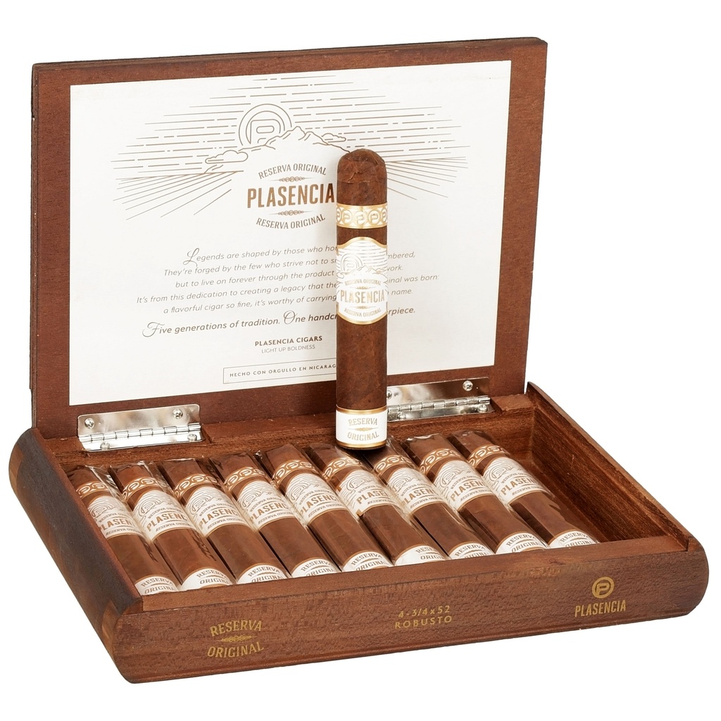 Plasencia Reserva Original Robusto Box of 10 - 4" 3/4 x 52