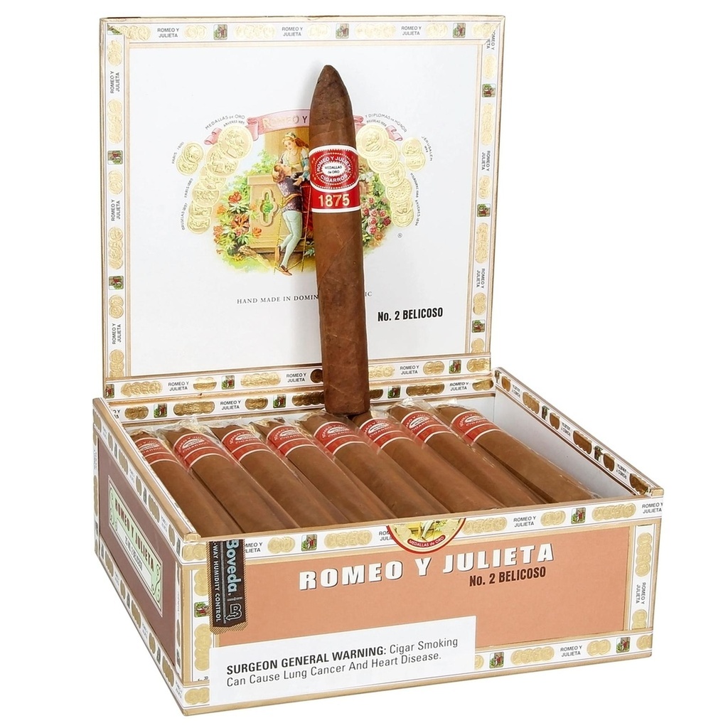 Romeo y Julieta 1875 Belicoso Box of 25 - 6" 1/8 x 52