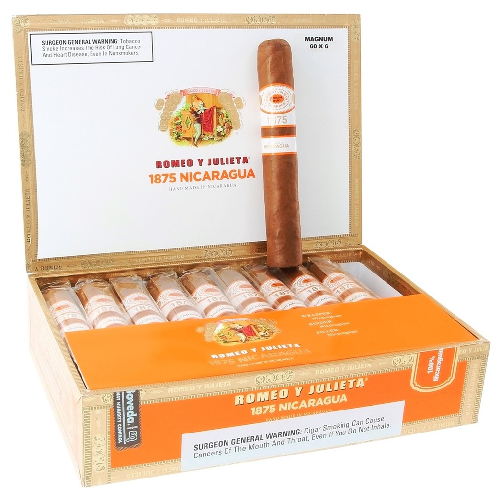 Romeo y Julieta 1875 Nicaragua Magnum Box of 20 - 6" x 60