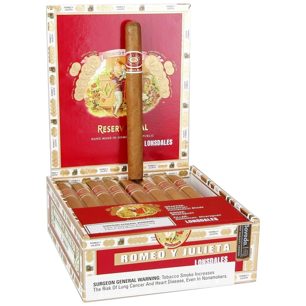 Romeo y Julieta Reserva Real Lonsdale Box of 25 - 6" 5/8 x 44