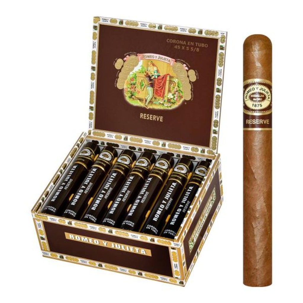 Romeo y Julieta Reserve Corona En Tubo Box of 21 - 5" 5/8 x 45 
