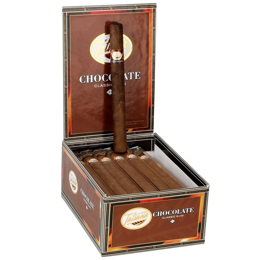 Tatiana Chocolate Classic Corona Box of 25 - 6" x 44