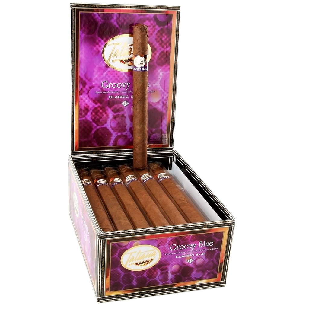 Tatiana Groovy Blue Classic Corona Box of 25 - 6" x 44