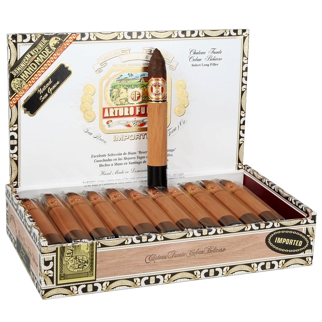 Arturo Fuente Chateau Cuban Belicoso Box of 24 - 5" 3/4 x 52