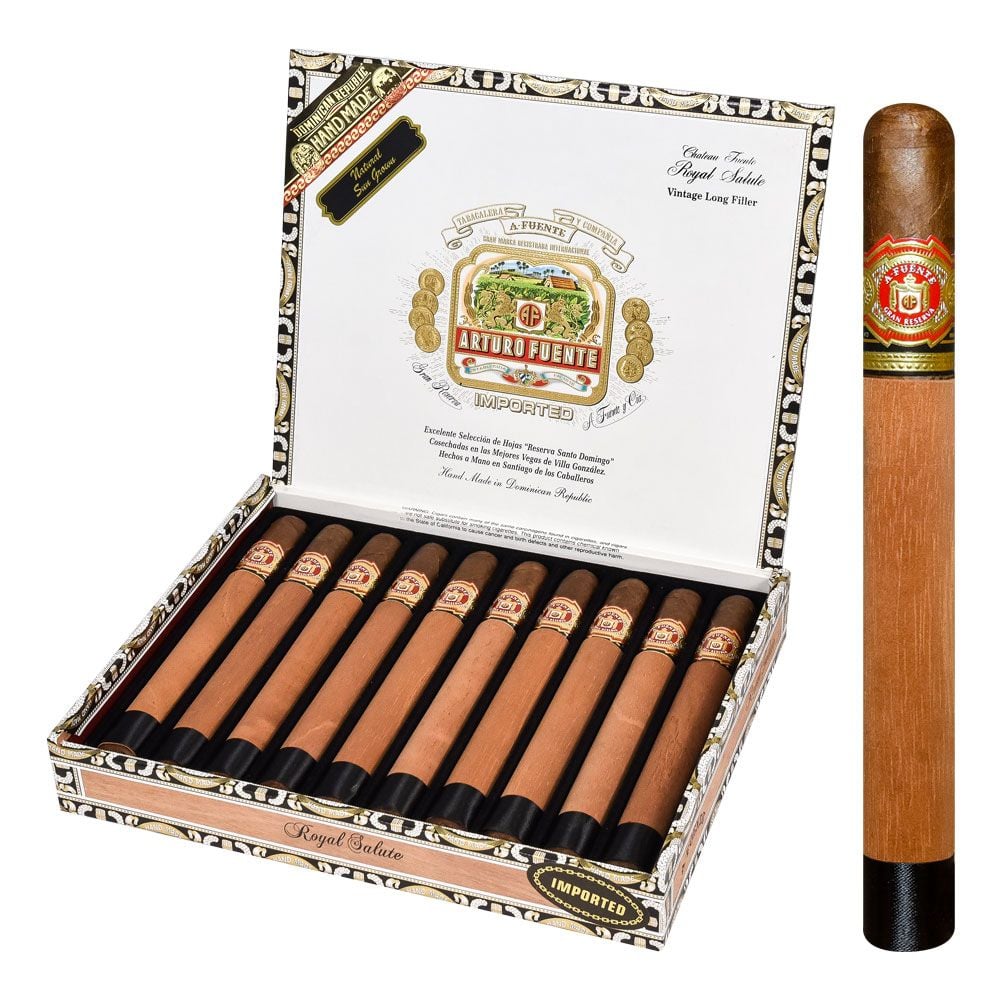 Arturo Fuente Chateau Fuenta Royal Salute Sungrown Box of 10 - 7" 5/8 x 54