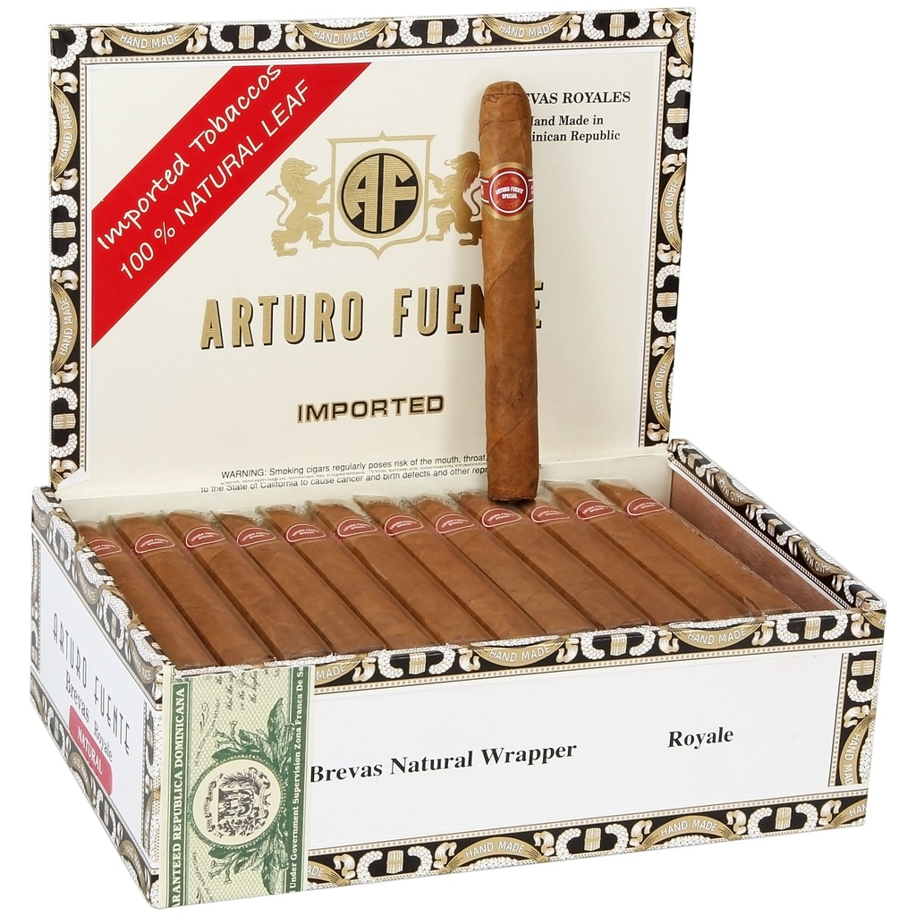 Arturo Fuente Brevas Royale Natural Box of 50 - 5" 1/2 x 42 