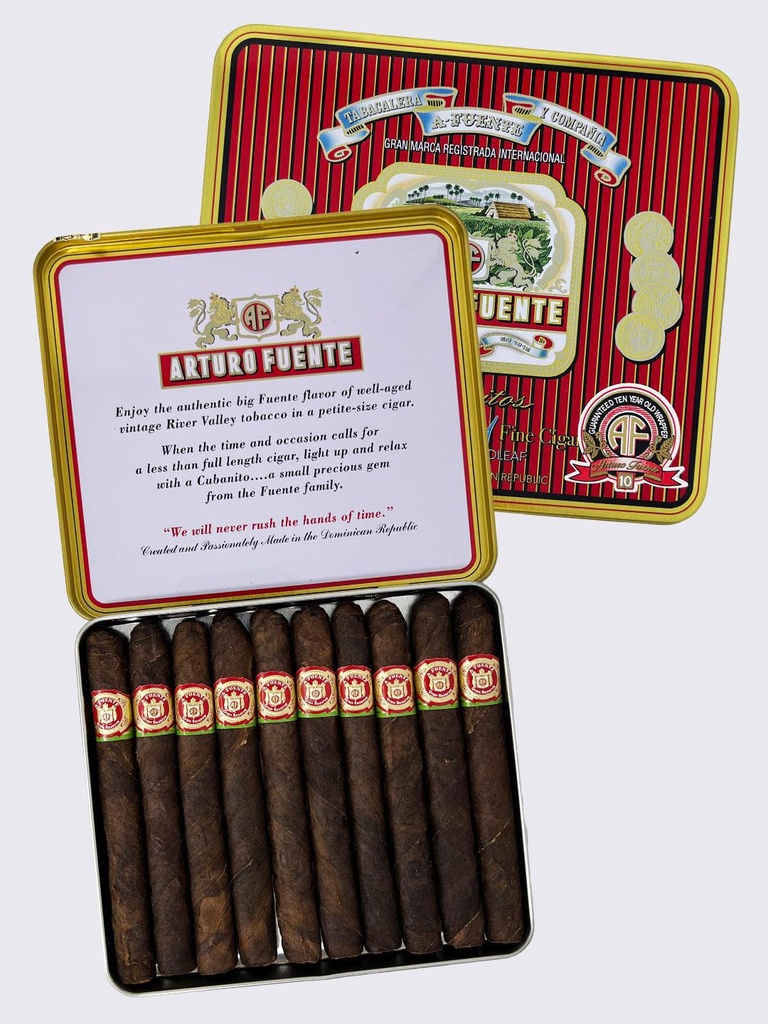 Arturo Fuente Cubanitos Maduro (Tin of 10) Box of 10 - 4" 1/2 x 32