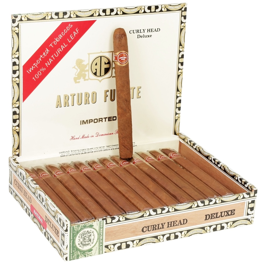 Arturo Fuente Curly Head Deluxe Natural Box of 25 - 6" 3/8 x 44 