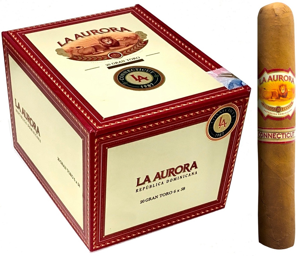 La Aurora 1987 Connecticut Gran Toro Box of 20 - 6" x 58