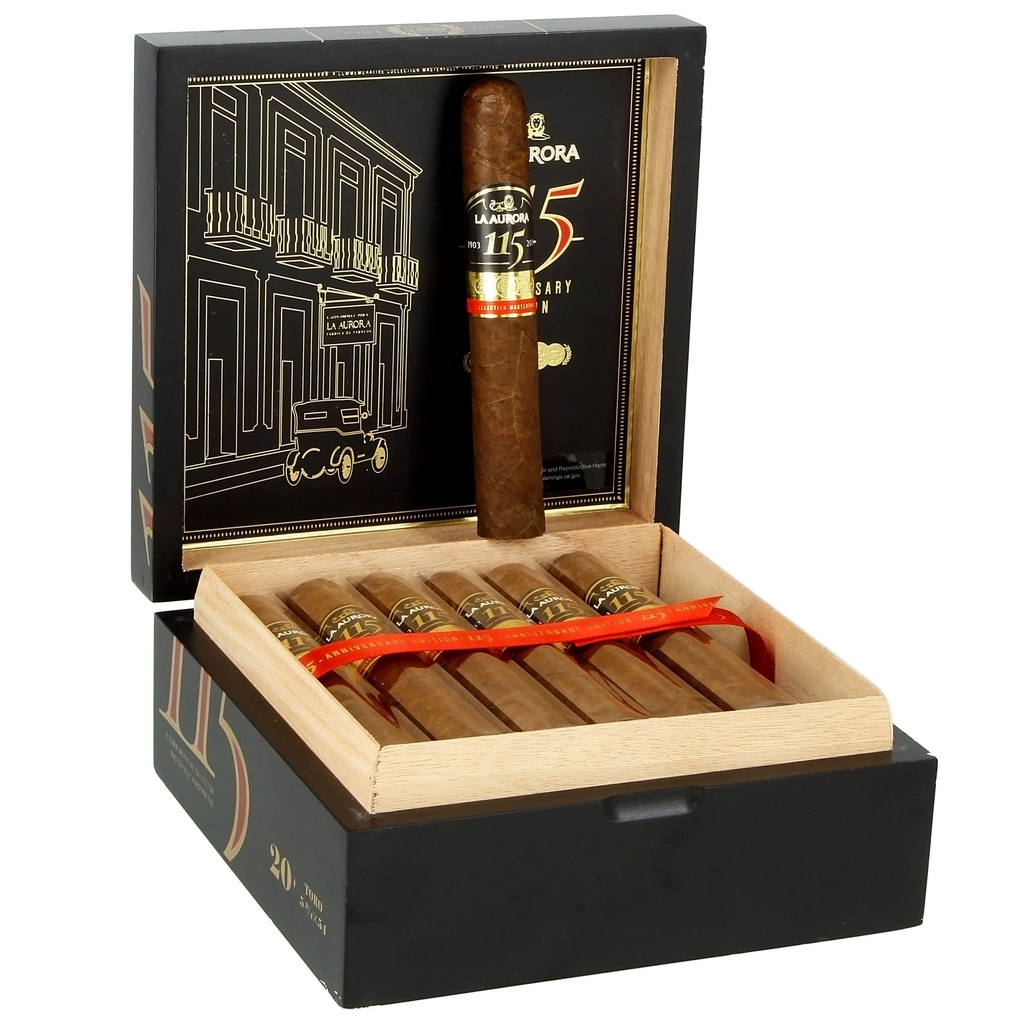 La Aurora 115 Aniversario Toro Box of 20 - 5" 3/4 x 54