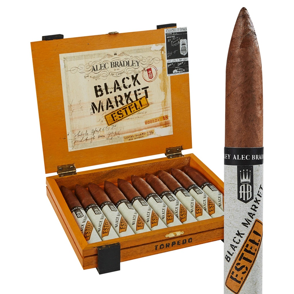 Alec Bradley Black Market Esteli Torpedo Box of 24 - 6" 1/4 x 52