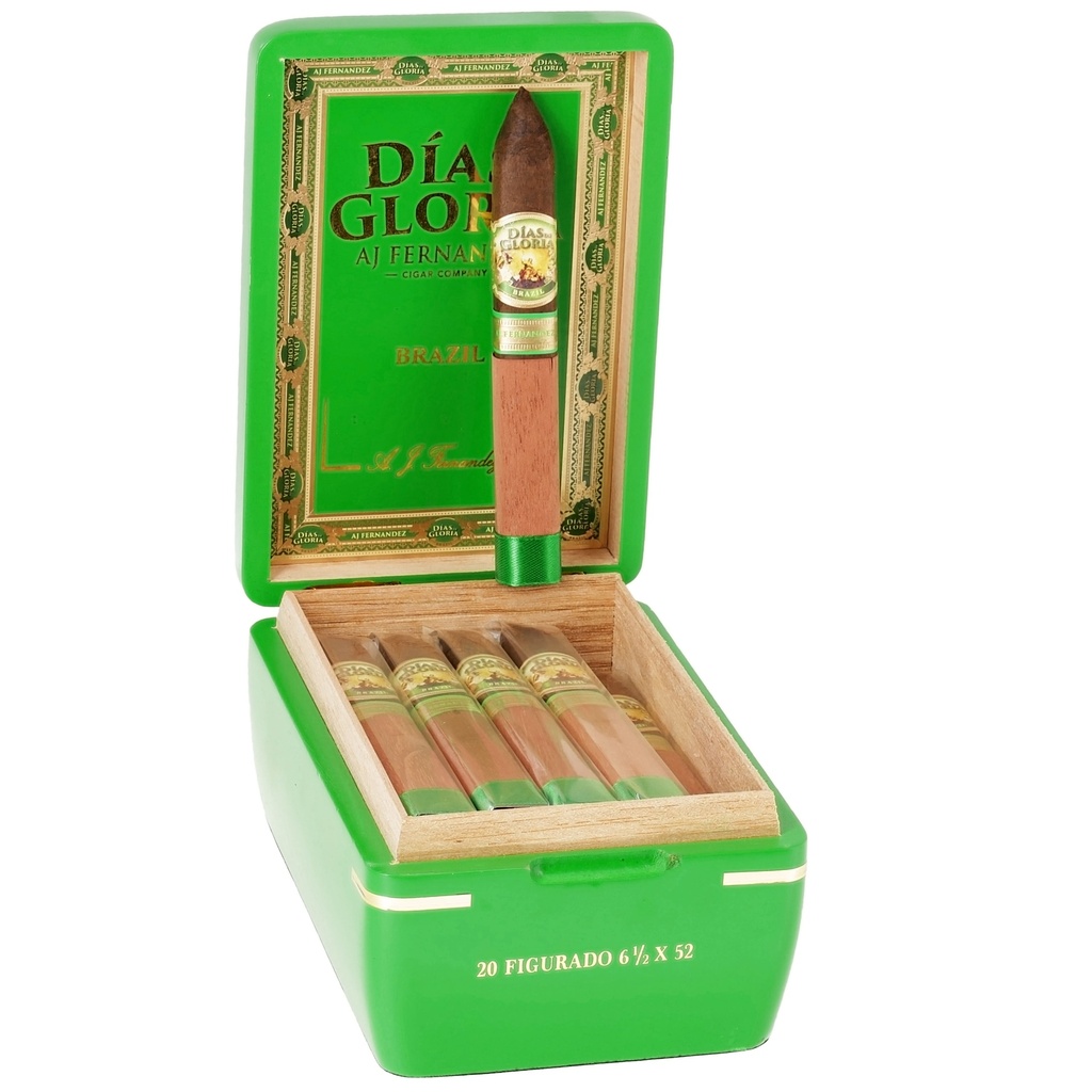 AJ Fernandez Dias de Gloria Brazil Figurado Box of 20 - 6" 1/2 x 52