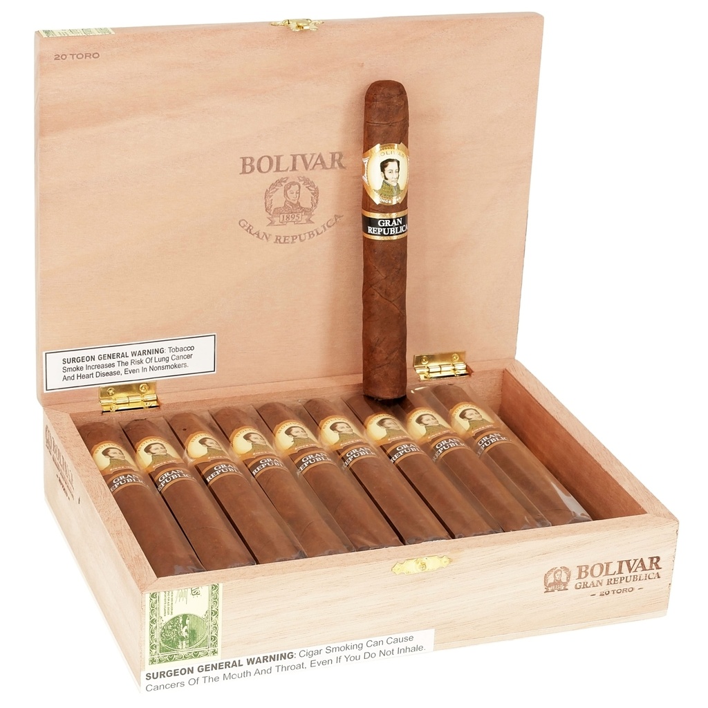 Bolivar Gran Republica Toro Box of 20 - 6" x 54