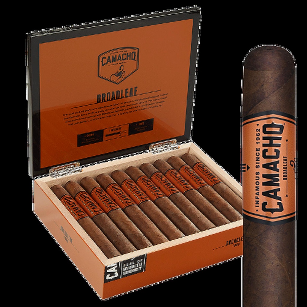 Camacho Broadleaf Robusto Box of 20 - 5" x 50