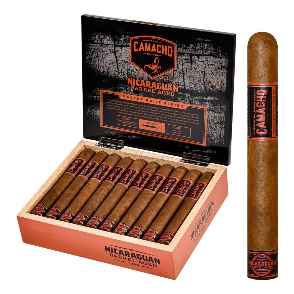 Camacho Nicaraguan Barrel Aged Toro Box of 20 - 5" x 50