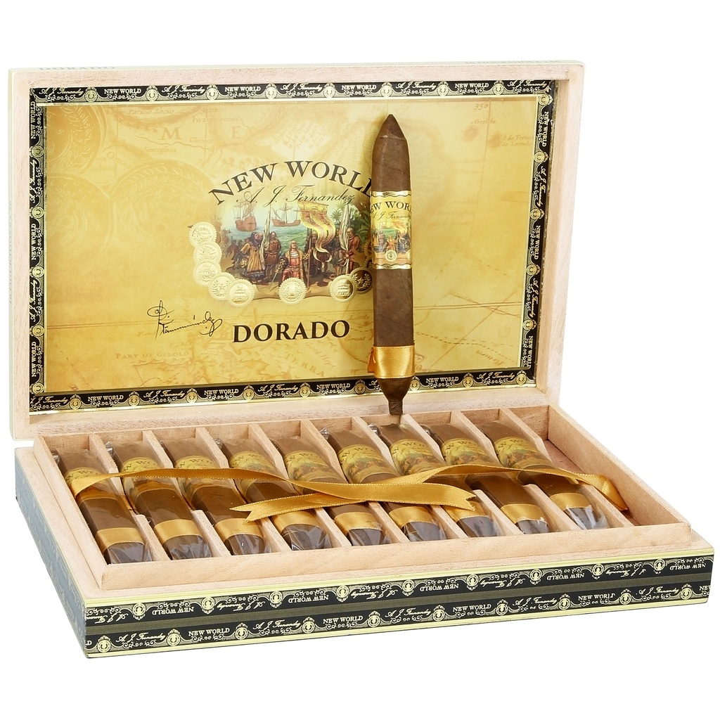 AJ Fernandez New World Dorado Figurado Box of 10 - 6" x 56