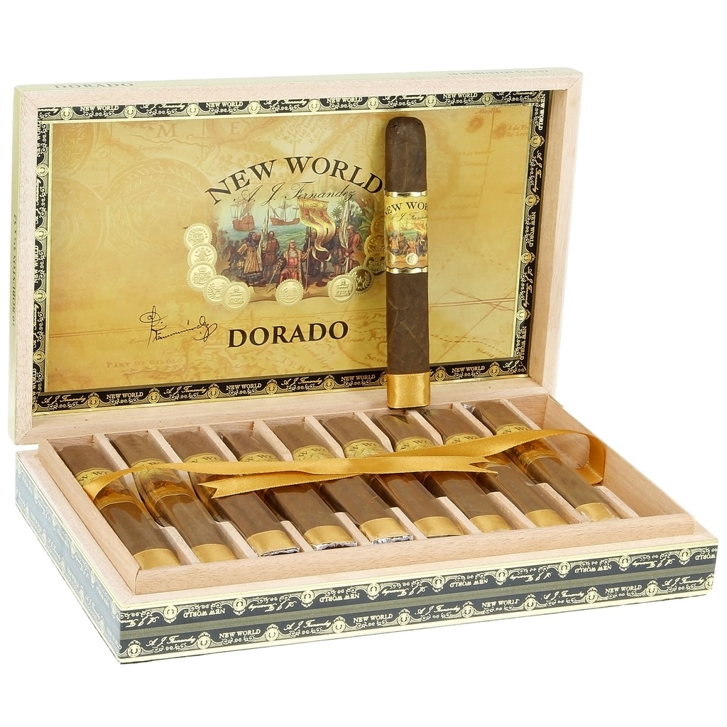 AJ Fernandez New World Dorado Robusto Box of 10 - 5" 1/2 x 52