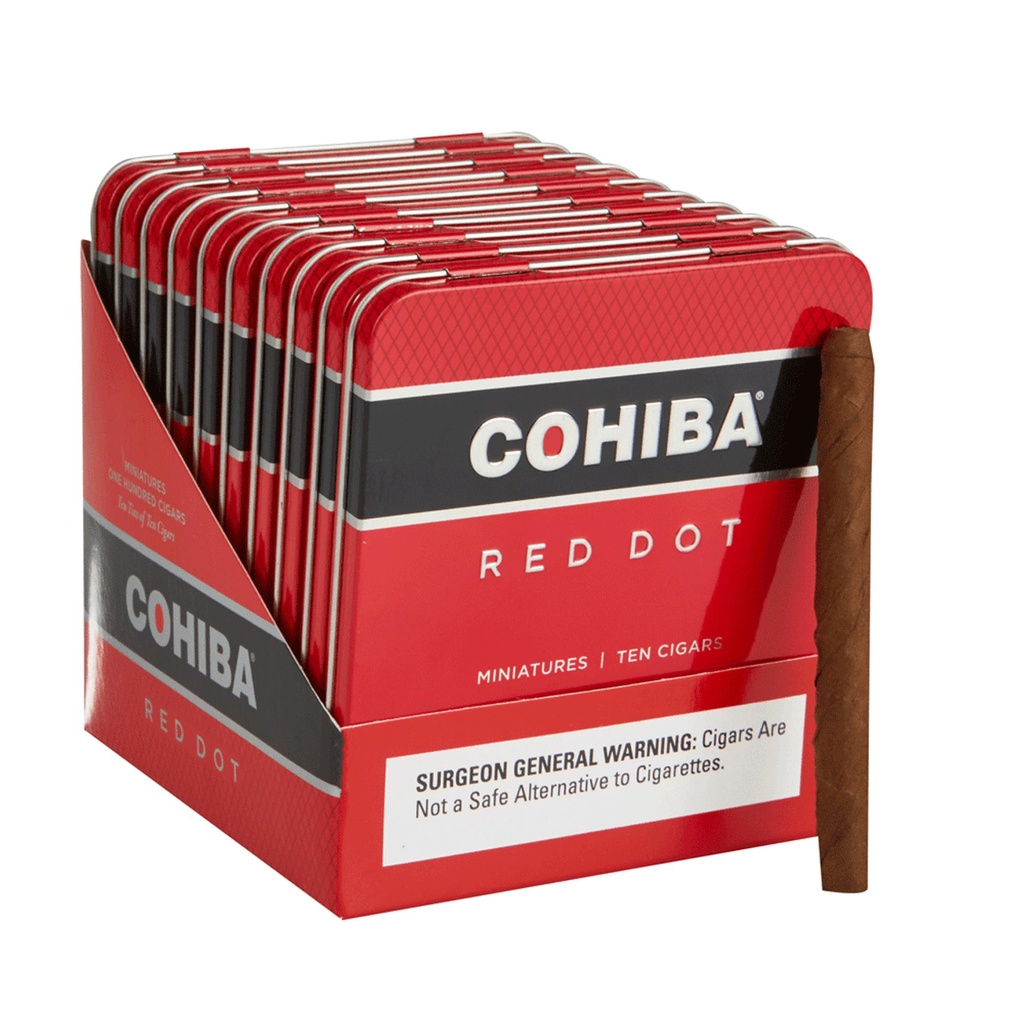 Cohiba Small Cigars Red Dot Miniature Tin of 10 - 3 7/8 x 24