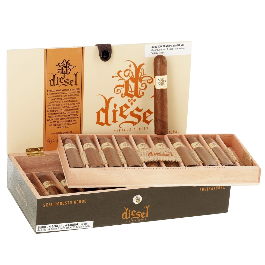 Diesel Vintage Series Natural Robusto Gordo Box of 20 - 5" x 56