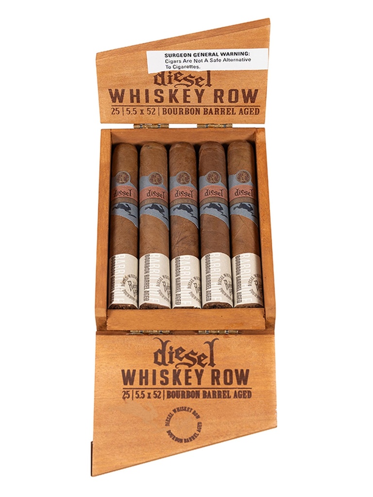 Diesel Whiskey Row Robusto Box of 25 - 5" 1/2 x 52